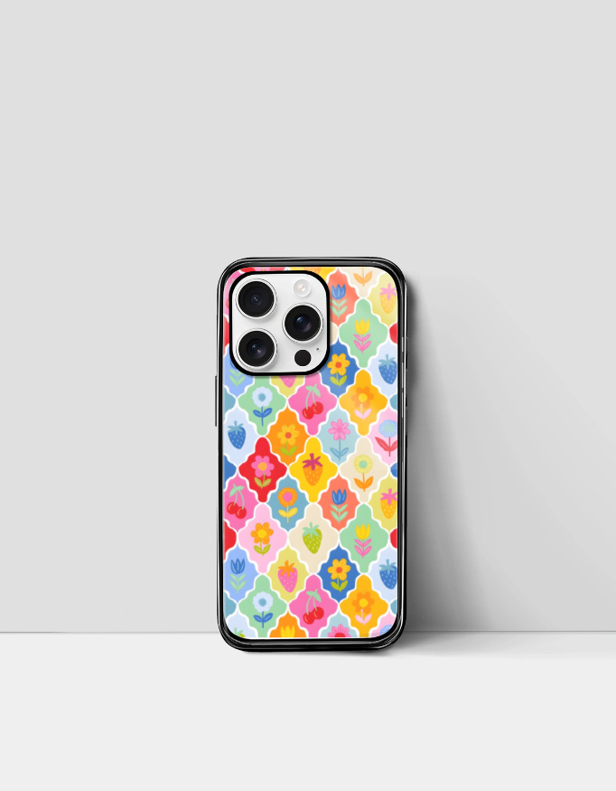 Floral Pattern Groovy iPhone Case