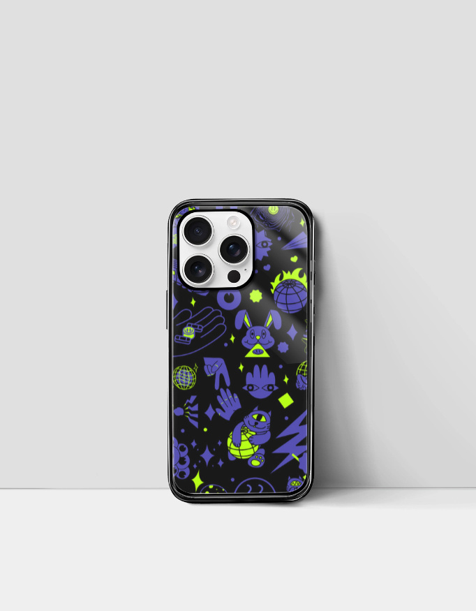 Alien Doodle Trippy iPhone Case