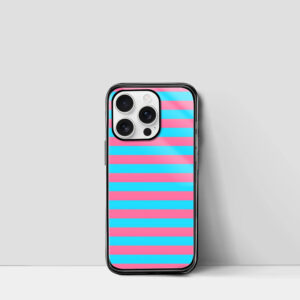 Blue Pink Stripe Groovy iPhone Case